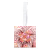 抽象芸術エンジェルカラフルファンタジーフラクタル・アート キューブオーナメント (正面)