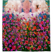 抽象芸術エンジェルクラウド シャワーカーテン (正面)