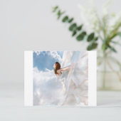 抽象芸術エンジェル曇りフラッタドレス ポストカード (スタンド正面)