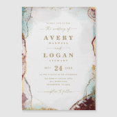 抽象芸術エーテルのワイン磁気結婚式招待状 (正面)