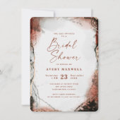 抽象芸術エーテル焼けオレンジブライダルシャワー 招待状 (正面)