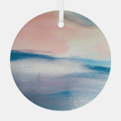 抽象芸術オイルペイント、キャンバスのテクスチャ。 ガラスオーナメント (裏面)