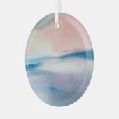 抽象芸術オイルペイント、キャンバスのテクスチャ。 ガラスオーナメント (正面左)