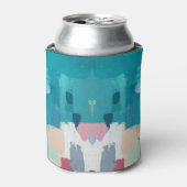 抽象芸術オイル塗装、カラフルテクスチャ。 缶クーラー (缶正面)