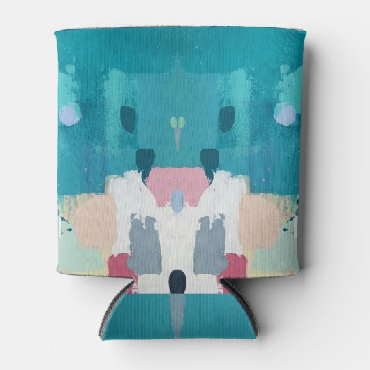 抽象芸術オイル塗装、カラフルテクスチャ。 缶クーラー (正面)