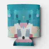 抽象芸術オイル塗装、カラフルテクスチャ。 缶クーラー (裏面)