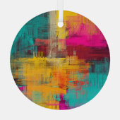 抽象芸術オイル塗装、表現の背景。 ガラスオーナメント (裏面)