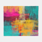 抽象芸術オイル塗装、表現の背景。 フリースブランケット (正面(横))