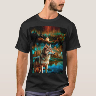 抽象芸術オオカミ Tシャツ
