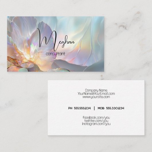 抽象芸術オパルパステル 名刺 (正面/裏面)