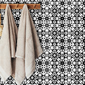 抽象芸術オペアートブラックとホワイトの幾何学的パターン タイル