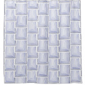 抽象芸術オムレブルー水彩長方形 シャワーカーテン (正面)