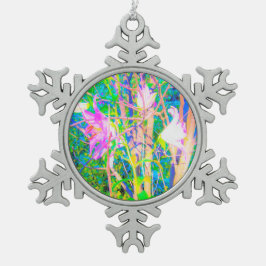 抽象芸術オリエンタルライズインマイルビオガーデン スノーフレークピューターオーナメント