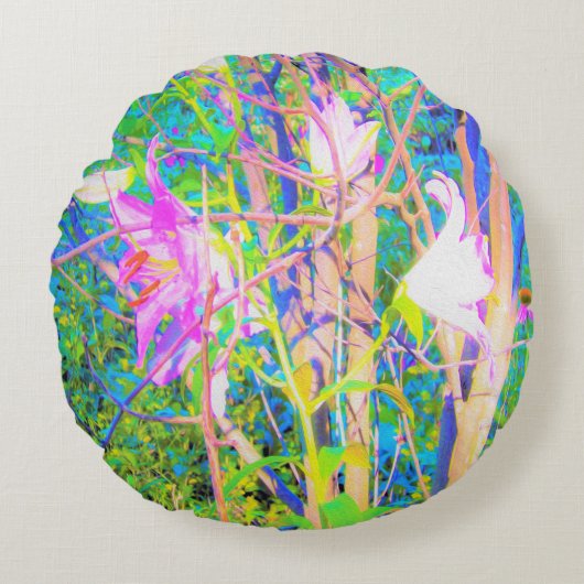 抽象芸術オリエンタルライズインマイルビオガーデン ラウンドクッション (正面)