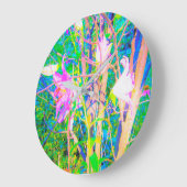 抽象芸術オリエンタルリリーズインマイルビオガーデン ラージ壁時計 (傾斜)