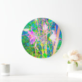 抽象芸術オリエンタルリリーズインマイルビオガーデン ラージ壁時計 (ホーム)