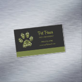 抽象芸術オリーブイエロードッグポーペットグルーミングブシン マグネット名刺 (インサイチュ)