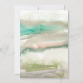 抽象芸術オリーブグリーンウォーターカラー婚約パーティ 招待状 (裏面)