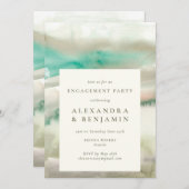 抽象芸術オリーブグリーンウォーターカラー婚約パーティ 招待状 (正面/裏面)