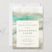 抽象芸術オリーブグリーン水彩卒業パーティー 招待状 (正面)