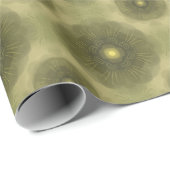 抽象芸術オリーブグリーン花シームレスパターン ラッピングペーパー (ロールコーナー)