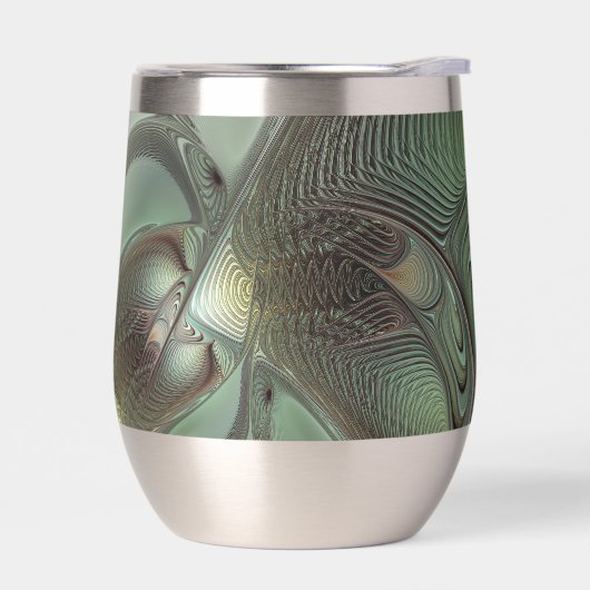 抽象芸術オリーブセージ緑グレーフラクタルアートファンタジー (左面)