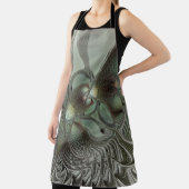 抽象芸術オリーブセージ緑グレーフラクタルアートファンタジー エプロン (インサイチュ)