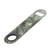 抽象芸術オリーブセージ緑グレーフラクタルアートファンタジー スピード栓抜き (裏面アングル)