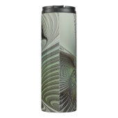 抽象芸術オリーブセージ緑グレーフラクタルアートファンタジー タンブラー (裏面)