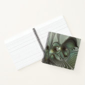 抽象芸術オリーブセージ緑グレーフラクタルアートファンタジー ノートブック (内部)