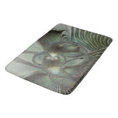 抽象芸術オリーブセージ緑グレーフラクタルアートファンタジー バスマット (アングル)