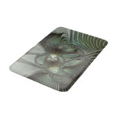 抽象芸術オリーブセージ緑グレーフラクタルアートファンタジー バスマット (アングル)