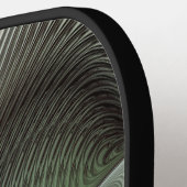 抽象芸術オリーブセージ緑グレーフラクタルアートファンタジー ピックルボールラケット (左詳細)