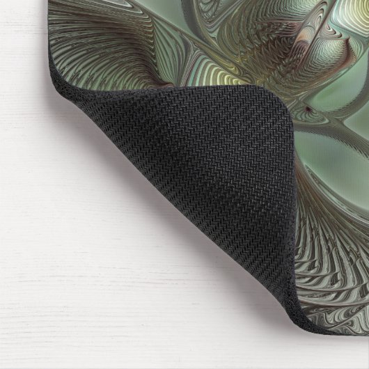 抽象芸術オリーブセージ緑グレーフラクタルアートファンタジー マウスパッド (コーナー)