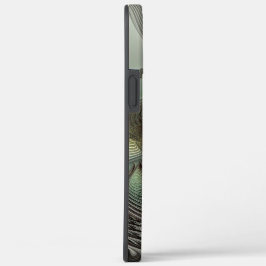 抽象芸術オリーブセージ緑グレーフラクタルアートファンタジー Case-Mate iPhoneケース (裏面 / 右)