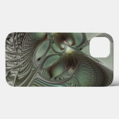 抽象芸術オリーブセージ緑グレーフラクタルアートファンタジー Case-Mate iPhoneケース (裏面 (横))