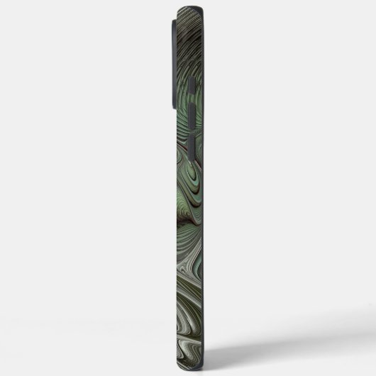 抽象芸術オリーブセージ緑グレーフラクタルアートファンタジー Case-Mate iPhoneケース (裏面 / 左)