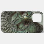 抽象芸術オリーブセージ緑グレーフラクタルアートファンタジー Case-Mate iPhoneケース (裏面 (横))