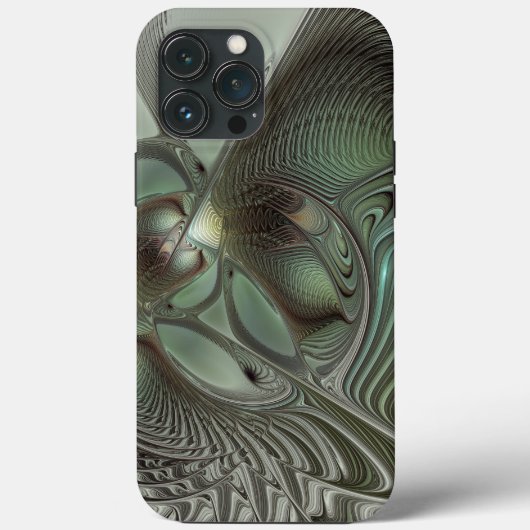 抽象芸術オリーブセージ緑グレーフラクタルアートファンタジー Case-Mate iPhoneケース (裏面)