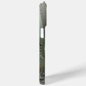 抽象芸術オリーブセージ緑グレーフラクタルイニシャル Case-Mate iPhoneケース (裏面 / 右)