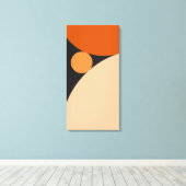 抽象芸術オレンジとピーチサークル キャンバスプリント (インサイチュ (ウッドフロア))