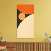 抽象芸術オレンジとピーチサークル キャンバスプリント (インサイチュ (リビング))