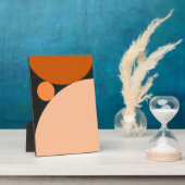 抽象芸術オレンジとピーチサークル フォトプラーク (側面)