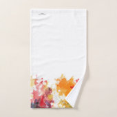 抽象芸術オレンジとホワイトウォーターのカラーフローラ2 バスタオルセット (ハンドタオル)