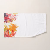 抽象芸術オレンジとホワイトウォーターのカラーフローラ2 バスタオルセット (ハンドタオル)