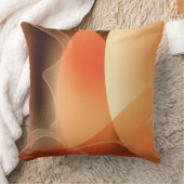 抽象芸術オレンジと茶色のパターン クッション (ブランケット)