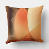 抽象芸術オレンジと茶色のパターン クッション (裏面)