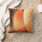 抽象芸術オレンジと茶色のパターン クッション (ブランケット)