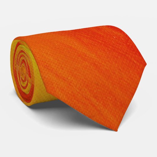 抽象芸術オレンジと金ゴールド絵を描の模様 ネクタイ (ロール)
