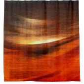 抽象芸術オレンジと黒のテクスチャ背景イメージ シャワーカーテン (正面)